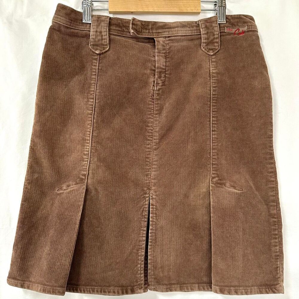BLUE CULT Brown Corduroy Pleated Mini Skirt Womens‎ 28 Retro 2000s Y2K Preppy